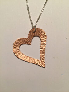Hammered Heart pendant. Feb. 9