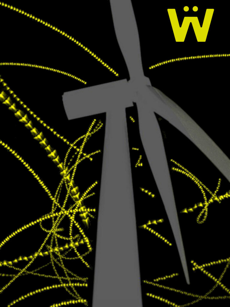 Images showing the bat activity around a wind turbine.